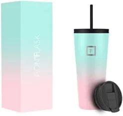 Tumbler With Lid And Straw 2.0-32 Oz, 2 Lids - Airtight Leak-Proof, Durable Stainless Steel Bottle - Double Walled, Hot & Cold Insulated Thermo Tumblers - Coffee & Water Travel Mug -Kitchen Island Sale 219gMX8wpFL. AC