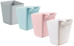 4Pack Hanging Cup Holders,Trolley Basket Storage,Rolling Cart Accessories,4.75x4"Hanging Pencil Holder Storage Containers Hanging Buckets Hanging Bins,Plant Container,Make Up Pencil Holder (Black) -Kitchen Island Sale 21grPsbSATL. AC