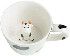 Cow Ceramic Cup Hidden 3D Animal Inside Mug,Cute Cartoon Handmade Figurine Mugs,Holiday And Birthday Gift For Coffee Milk Tea Lovers,12 OZ(White,Black) -Kitchen Island Sale 21hP7zgKtJL. AC