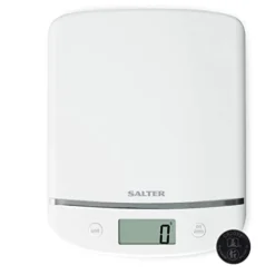 Salter Alter 1056 WHDREU16 Aquatronic Electronic Scale, Add & Weigh, 5 Kg Max Capacity, Measures Liquids And Fluids, Easy To Read LCD Display, Slim Design, Digital Kitchen Scale, White
