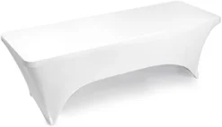 - 4' Fitted Stretch Tablecloth For 48" X 24" Rectangular Table - Wedding/Banquet/Trade Show - Spandex Cloth Fabric Cover - Black -Kitchen Island Sale 21t9xhkmoBL. AC