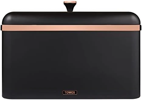 Tower T826130BLK Cavaletto Bread Bin Storage, Carbon Steel, Removable Lid, Black And Rose Gold 7 Tower T826130BLK Cavaletto Bread Bin Storage, Carbon Steel, Removable Lid, Black And Rose Gold - Image 7