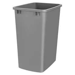 RV-35-17-52 35 Quart Plastic Replacement Waste Container Garbage Bin Trash Can For The Kitchen Or Laundry Room, Silver