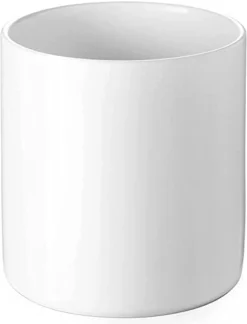 White Utensil Holder, Large Utensil Holder For Kitchen Counter (H7.2” X W6.2”), Ceramic Cooking Utensil Crock For Kitchen Decor, Anti-Scratches And Stable, Handmade DIY Gifts For Moms