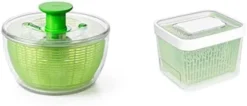 OXO Good Grips Large Salad Spinner - 6.22 Qt. & Good Grips Little Salad Dressing Shaker - Black -Kitchen Island Sale 310HyZayQvL. AC