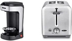 Bella One Scoop One Cup Coffee Maker, Brew In Minutes, Black And Stainless Steel & 2 Slice Toaster, Quick & Even Results Every Time, Wide Slots Fit Any Size Bread Like Bagels, Stainless Steel -Kitchen Island Sale 310jisklxOL. AC