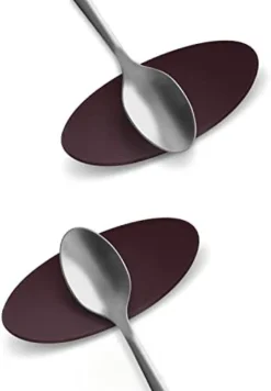 Carrotez Small Silicone Coffee Spoon Rest 2 Pcs (0.2" X 1.6" X 3.74"), Spoon Holder Flexible Almond-Shaped For Next To Coffee Maker - Kitchen Utensil Rest, Deep Grey -Kitchen Island Sale 3110XYs0zLL. AC