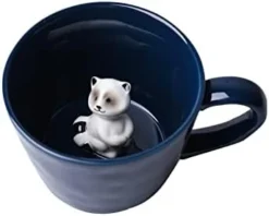 Cow Ceramic Cup Hidden 3D Animal Inside Mug,Cute Cartoon Handmade Figurine Mugs,Holiday And Birthday Gift For Coffee Milk Tea Lovers,12 OZ(White,Black) -Kitchen Island Sale 311M0Y00GWL. AC
