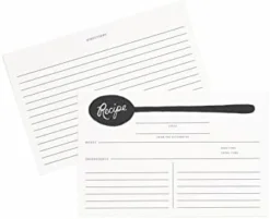 Harcoal Spoon Recipe Cards - Set Of 40 - Double Sided Natural White Cover Paper - 6" L X 4" W - Instructions And Ingredients List - Made In USA -Kitchen Island Sale 311Sdqp288L. AC