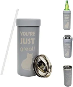 2-in-1 Stainless Steel Can Cooler Insulated For All 24&25 Oz Cans, Beer Can Cooler,seltzer Can Coozie, Can Insulator,and Work As A Iced Coffee Tumbler With Lid And Straw(Seafoam) -Kitchen Island Sale 311TXtBne L. AC
