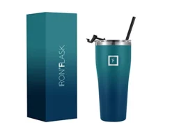 Nsulated Rover Tumbler W/Lid & Straw - 32 Oz Leak Proof & Stainless Steel Bottle For Hot & Cold Drinks - Coffee Travel Mug, Water Metal Canteen, Thermal Cup - Dark Night