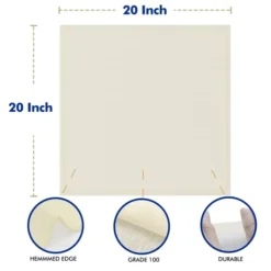 8 PCS Reusable Cheesecloth, Grade 100, 20x20 Inch Hemmed Organic Cheese Cloth For Straining Craft, 100% Cotton Unbleached Cloth Strainer For Cooking, Baking, Juicing, Cheese Making