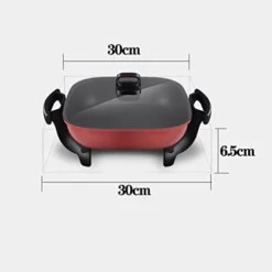 Family Size Rapid Heat Electric Skillet, Electric Ceramic Titanium Skillet, Easy To Clean, Non-stick Electric Skillet With Glass Vented Lid, Red -Kitchen Island Sale 3128TyxvcWL
