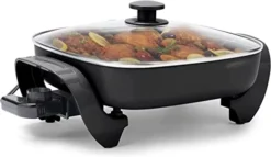 12 Inch Nonstick Electric Skillet - For Fry Bake Steam Simmer