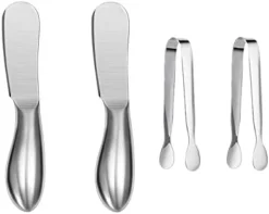 Spreader Knife Set,6-Piece Cheese And Butter Spreader Knives,Mini Serving Tongs,Stainless Steel Multipurpose Butter Knives (Silver) -Kitchen Island Sale 312GKzyIz7L. AC