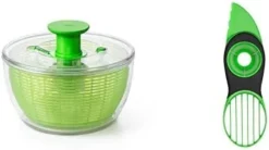 OXO Good Grips Large Salad Spinner - 6.22 Qt. & Good Grips Little Salad Dressing Shaker - Black -Kitchen Island Sale 313rFiPXczL. AC
