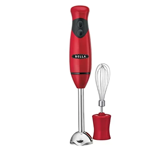 Bella Immersion Hand Blender With Whisk Attachment, Quickly Mixes Sauces, Purees Soups, Smoothies & Dips, BPA-Free, Easy To Clean, Stainless Steel/Red 1 Bella Immersion Hand Blender With Whisk Attachment, Quickly Mixes Sauces, Purees Soups, Smoothies & Dips, BPA-Free, Easy To Clean, Stainless Steel/Red