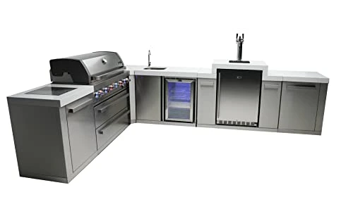 400-D90KEGBEV 90 Degree 32-Inch 4-Burner 78000 BTU Deluxe Stainless Steel Island Outdoor Kitchen Gas Barbecue Grill W/ Wine Cooler Beverage Refrigerator & 3 Beer Tap Kegerator Dispenser 4 400-D90KEGBEV 90 Degree 32-Inch 4-Burner 78000 BTU Deluxe Stainless Steel Island Outdoor Kitchen Gas Barbecue Grill W/ Wine Cooler Beverage Refrigerator & 3 Beer Tap Kegerator Dispenser - Image 4