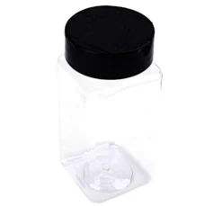 16 Pack 9 Oz Plastic Spice Jars Bottles Containers With Black Cap – Perfect For Storing Spice, Herbs And Powders