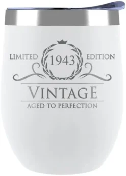 80th Birthday Gifts For Women - 1943 12 Oz Mint Stemless Wine Tumbler - 80th Birthday Decorations For Women - Birthday Gifts For 80 Year Old Women Mom - Funny 80th Birthday Idea Presents For Women -Kitchen Island Sale 316aMzobY7L. AC