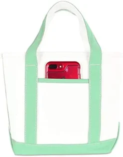 DALIX 14" Mini Small Cotton Canvas Party Favor Wedding Gift Tote Bag In Gray White -Kitchen Island Sale 316iye1g66L. AC