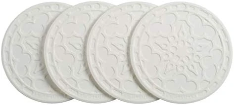 Le Creuset Silicone French Coasters, Set Of 4 - 4" Diameter , White 6 Le Creuset Silicone French Coasters, Set Of 4 - 4" Diameter , White - Image 6