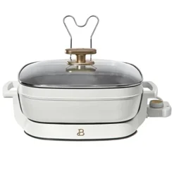 5-in-1 Electric Expandable Skillet, White Icing By Drew Barrymore, Up To 7 QT