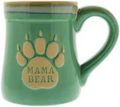 Mama Bear Coffee Mug, 18oz - Ceramic Coffee Mug With Nobody Messes With My Cubs Quote - This Mug For Mom Makes A Great Gift - Features Cute Bear Paw Shape -Kitchen Island Sale 319WL1anotL. AC