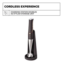 RUX Cordless Hand Immersion Blender, Durable 7.5” Blending Arm, Quickly Blend, Mix Smoothies, Easily Whip, Puree Sauces/Soups, Conveniently Rechargeable, Easy To Clean With Dishwasher Safe Removeable Parts, Stainless Steel/Black -Kitchen Island Sale 319jiSLg9wL