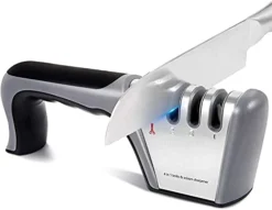 4 In 1 Knife Sharpener, Professional Kitchen Knife Sharpener Kit To Repair, Grind, Polish Blade, Scissor Sharpener With Slip Resistant Design, Safe And Easy To Use