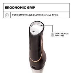 RUX Cordless Hand Immersion Blender, Durable 7.5” Blending Arm, Quickly Blend, Mix Smoothies, Easily Whip, Puree Sauces/Soups, Conveniently Rechargeable, Easy To Clean With Dishwasher Safe Removeable Parts, Stainless Steel/Black -Kitchen Island Sale 31BANh8R8dL