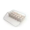 Egg Holder For Refrigerator, Fridge Organizers And Storage Clear, BPA-Free Plastic Storage Containers With Lid & Handles, 18 Eggs Tray Bins