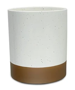 Ora Ceramic Kitchen Utensil Holder - Wooden Spoon & Spatula Crock For Countertop, Modern Farmhouse Home Decor, Extra Large 7.3" Cooking Organizer For Stove Top And Counter - Heavy & Sturdy - Vanilla