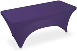 - 4' Fitted Stretch Tablecloth For 48" X 24" Rectangular Table - Wedding/Banquet/Trade Show - Spandex Cloth Fabric Cover - Black -Kitchen Island Sale 31C9FKQO9vL. AC