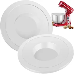 - 2Pcs Mixer Bowl Cover Compatible With 6qt Bowl-Lift KV25G KP26M1X Plastic Tilt-Head Stand Mixer Lid Durable Kitchen Food Mixer Spilling Guard Reusable Dishwasher Safe For Home -(white)
