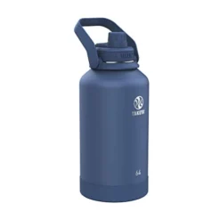 Actives Insulated Stainless Steel Water Bottle With Spout Lid, 64 Ounce, Midnight Blue