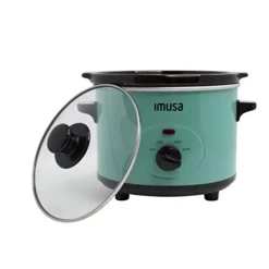 MUSA USA GAU-80113T 1.5 Quart Teal Slow Cooker With Glass Lid