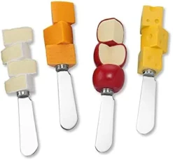 4-Piece Hand Painted Resin Handle With Stainless Steel Blade Cheese Spreader/Butter Spreader Knife, Assorted (Mahjong) -Kitchen Island Sale 31EEBusFuL. AC