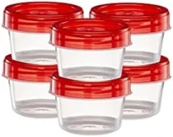(4 Ounce 10 Pack) Twist Cap Containers Clear Bottom With Red Top Screw On Lids Twist Top Food Storage Freezer Reusable Containers 24 (4 Ounce 10 Pack) Twist Cap Containers Clear Bottom With Red Top Screw On Lids Twist Top Food Storage Freezer Reusable Containers -Kitchen Island Sale 31F0e46PXSL. AC