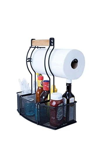 Teel Caddy For Organizing Paper Towels, Condiments, Tools For Grill, BBQ, Picnics, Household Cleaning, Garage, Cars Caddy, Black, Large 3 Teel Caddy For Organizing Paper Towels, Condiments, Tools For Grill, BBQ, Picnics, Household Cleaning, Garage, Cars Caddy, Black, Large - Image 3
