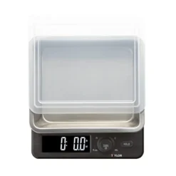 Taylor Digital Kitchen Scale With Dishwasher Safe Stainless Steel Container And Snap On, 22 Pound Capacity, Black