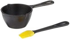 Lodge Cast Iron Silicone Brush Melting Pot, 15.2 Oz, Black
