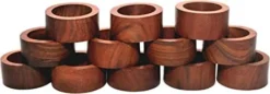 Cosynee Handmade Party Decor Wooden Napkin Rings Set Of For 12 Table Dinner Decoration (Set Of 12)