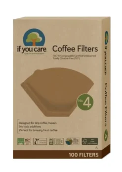 # 4 Cone Shaped Unbleached All Natural Compostable Coffee Filters, 100 Count (Pack Of 1), Chlorine Free