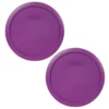 Pyrex 7402-PC Thistle Purple Round Plastic Food Storage Lid, Made In USA - 2 Pack