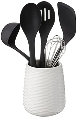 KitchenAid Tool And Gadget Set With Crock, 6-Piece, Black