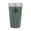 Stanley Adventure Inulsated Stacking Beer Pint Glass, 16oz Stainless Steel Double Wall Rugged Metal Drinking Tumbler (Hammertone Green)