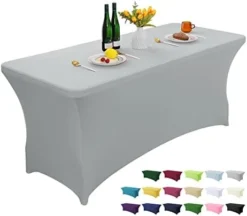 Black 6FT Stretch Spandex Table Cover Washable And Wrinkle Resistant Kitchen Spandex Tablecloth Fitted Rectangular Table For Party,Banquet,Weddings,Cocktail And Festival -Kitchen Island Sale 31K0KaXR5BL. AC