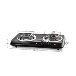 Vente Electric Double Coil Burner 6 & 5.75 Inch Hot Plate Cooktop With Temperature Control And Easy To Clean Stainless Steel Base, 1700W Portable Countertop Stove For Home Or Dorm, Black BGC102B 13 Vente Electric Double Coil Burner 6 & 5.75 Inch Hot Plate Cooktop With Temperature Control And Easy To Clean Stainless Steel Base, 1700W Portable Countertop Stove For Home Or Dorm, Black BGC102B -Kitchen Island Sale 31KgC4j2PcL