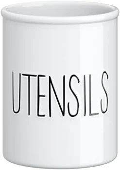 Ceramic Farmhouse Kitchen Utensil Holder For Countertop, Decorative Kitchen Utensil Holder, Large Kitchen Utensil Holder For Kitchen Counter, Utensil Crock Spatula Holder, 7" White -Kitchen Island Sale 31LSUNzCmL. AC